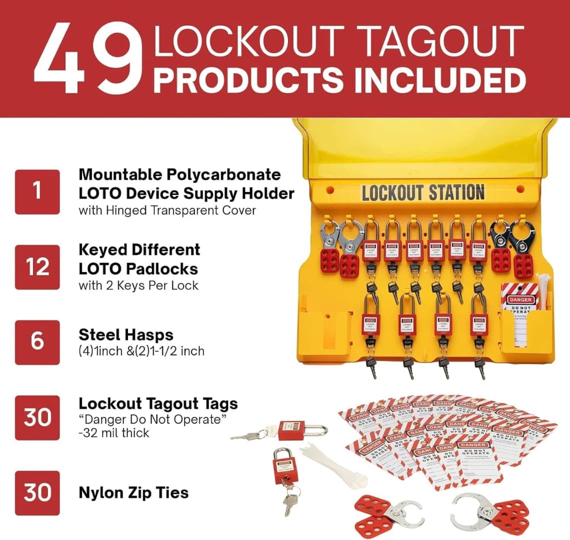 Wall-Mounted Lockout/Tagout (LOTO) Station